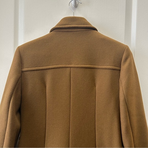 Zara Women's Coat Wool Blend Double-Breasted Tailored Toffee Brown Small NWT - Picture 10 of 14